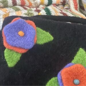 Handmade Colorful Floral Felt makeup bag